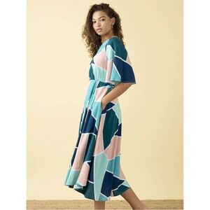 ModCloth Block Print Mosaic Midi Dress